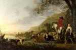 欧洲12-19世纪油画四_CUYP, Aelbert - A Hilly Landscape with Figures